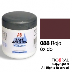 BASE ACRILICA AD 088 ROJO OXIDO 200ML X 3 UNIDADES